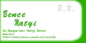 bence matyi business card